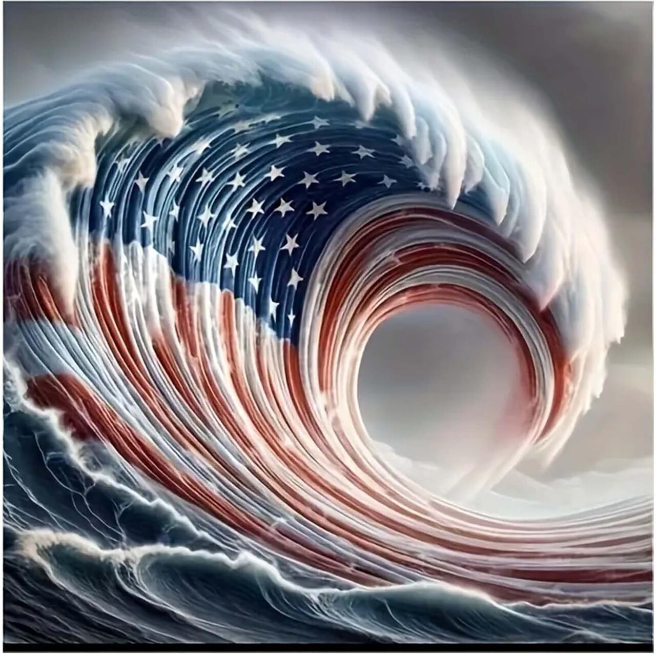 DIY 5D Diamond Painting Kits for Adults,Diamond Painting Full Drill Crystal Rhinestone Embroidery Craft Kits for Home Wall Decor Gifts 11.8x11.8inch(American Flag Waves)